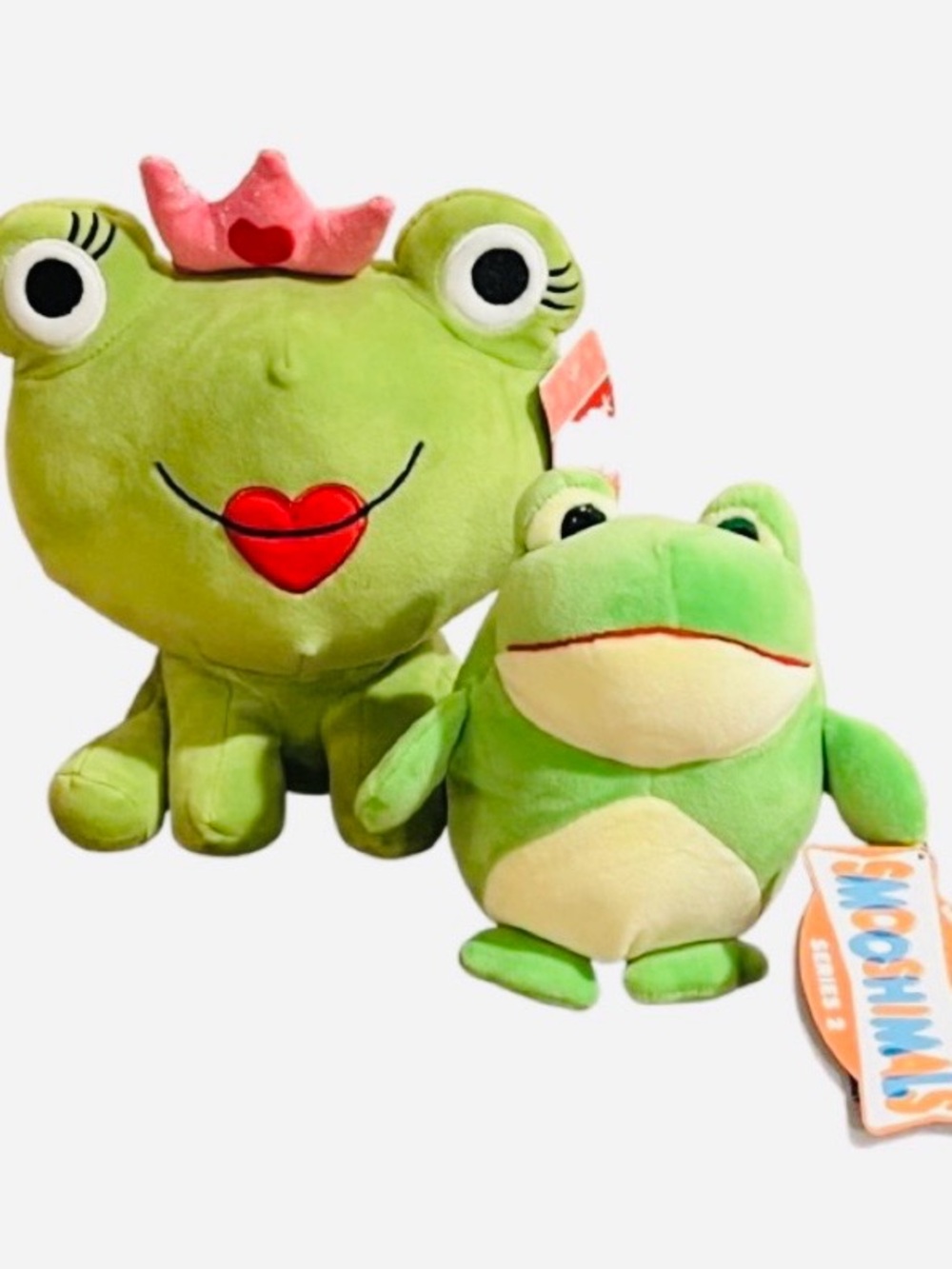 🆕- Set of 2- Green Frog Plush Toy Set 10”& 6”